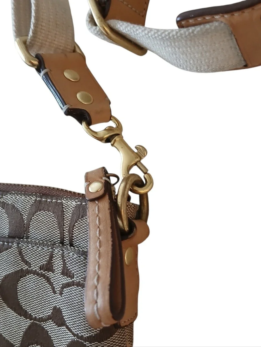 Vintage Y2K Coach Bundle Of 2 Crossbody Bags Monogram Canvas Logo Top Zip